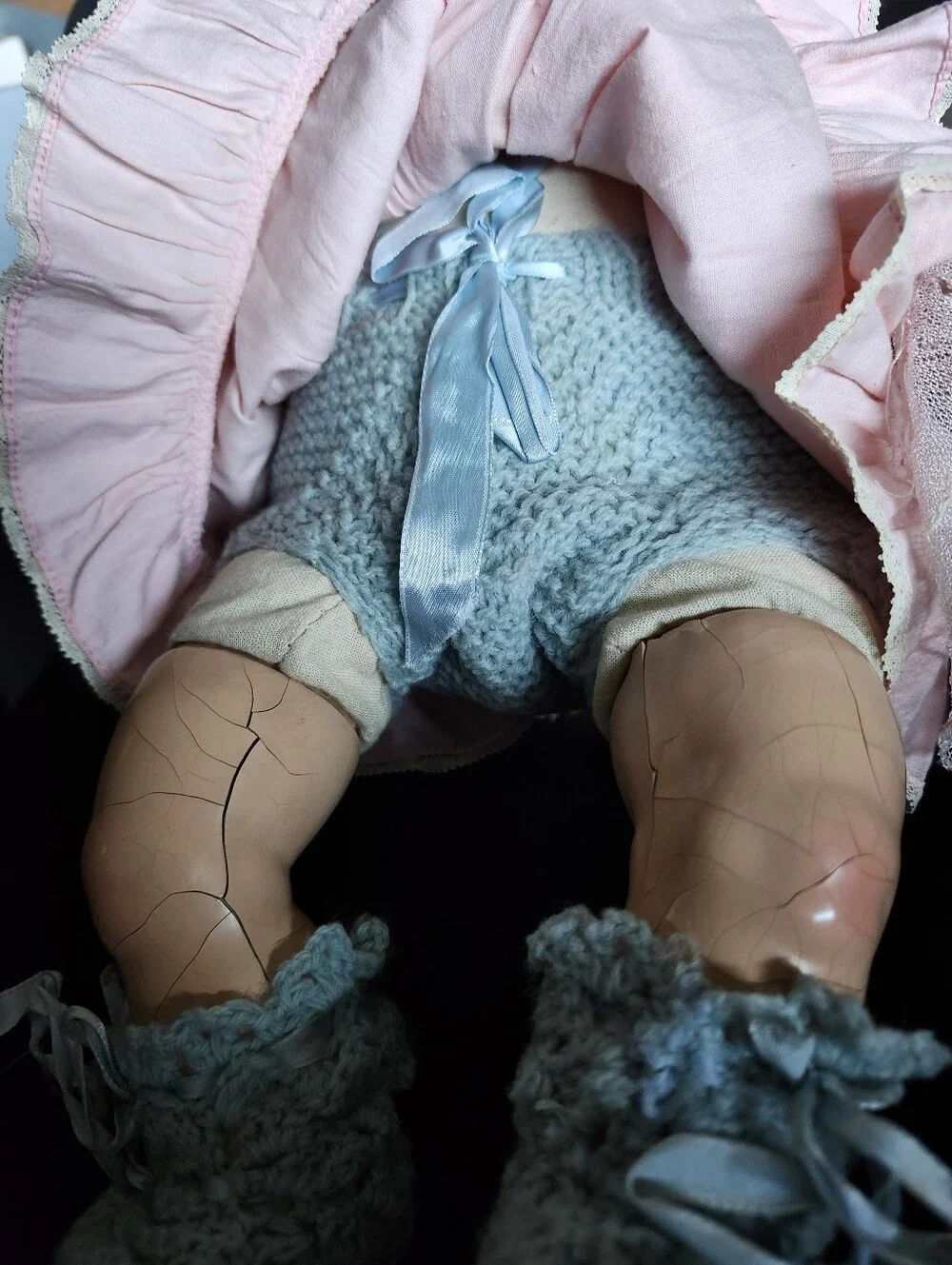 Classic Pink Lace Baby Doll with Bonnet